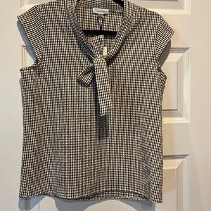Calvin Klein Women’s Black and White Checkered Blouse